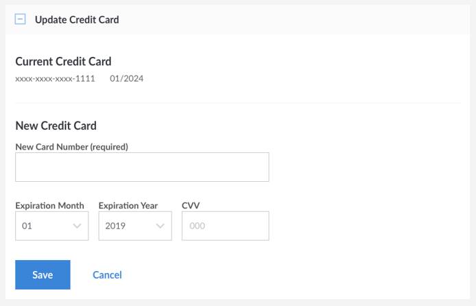 Update your credit card.