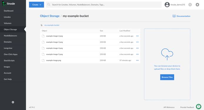 View all of the bucket's objects