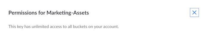 Display full access key permissions