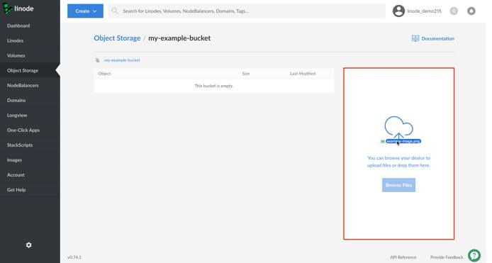 Drag and drop an object to the bucket